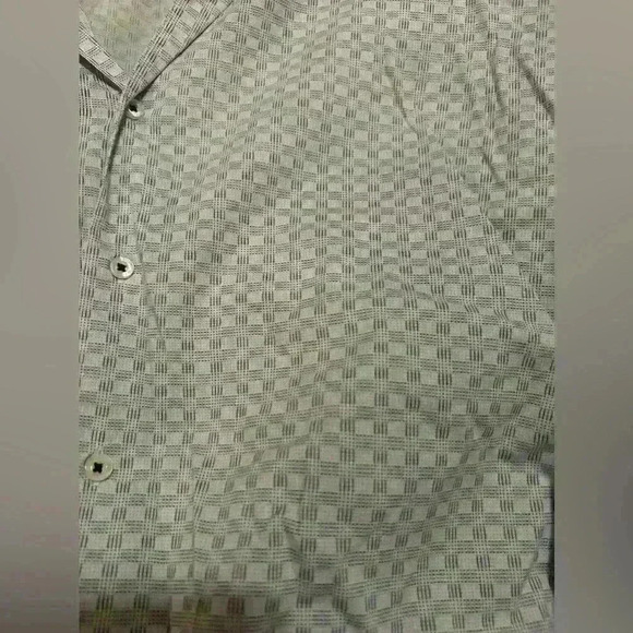 Men’s Grafton  dress shirt white and blue checkered pattern size medium slim - Picture 4 of 4